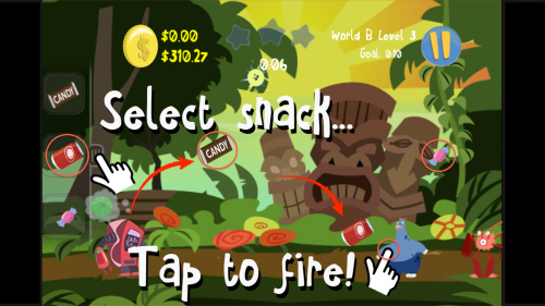 Screen shot of how to play Snack WarZ